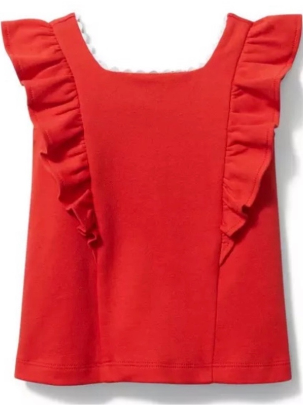 NWT JANIE AND JACK  Red Ruffle Sleeve Tank Top #AB00